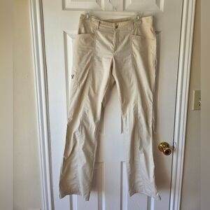 Bogner Women's Cargo Pants US 8 Long Straight Leg Bone High-Rise Ivory Khaki